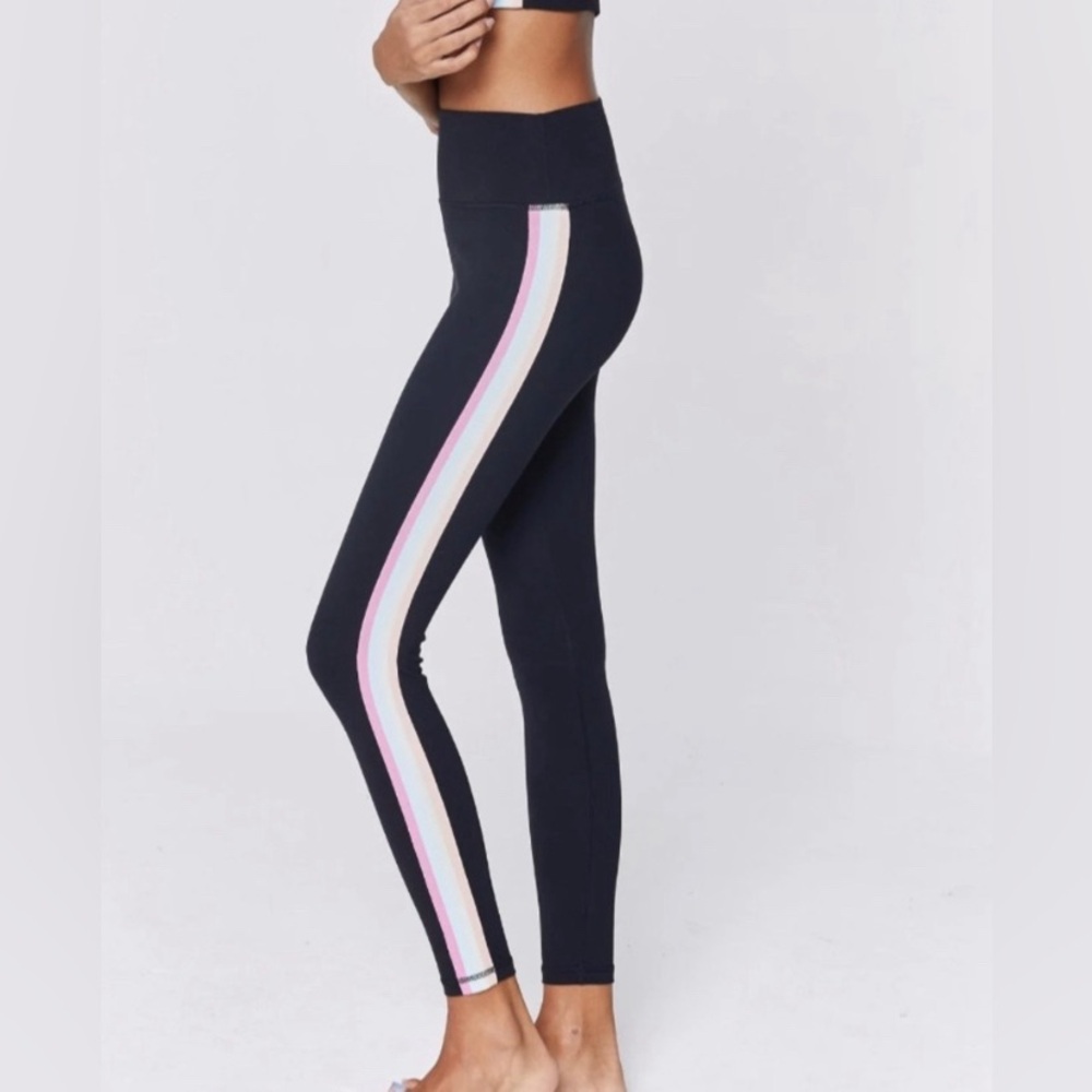 Spiritual Gangster Leggings with Pink Stripes